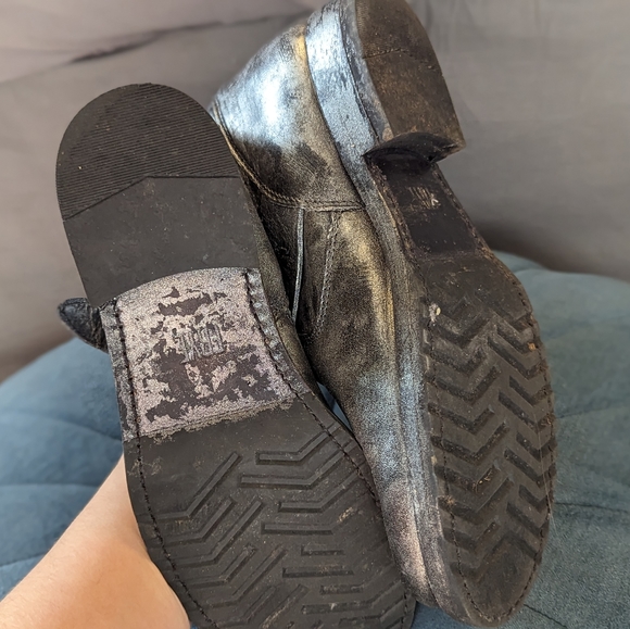 Frye Veronica Metallic Silver Engineer Moto Boots sz 7 - Picture 5 of 5